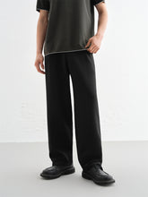 Men's Black Straight-Leg Casual Pants